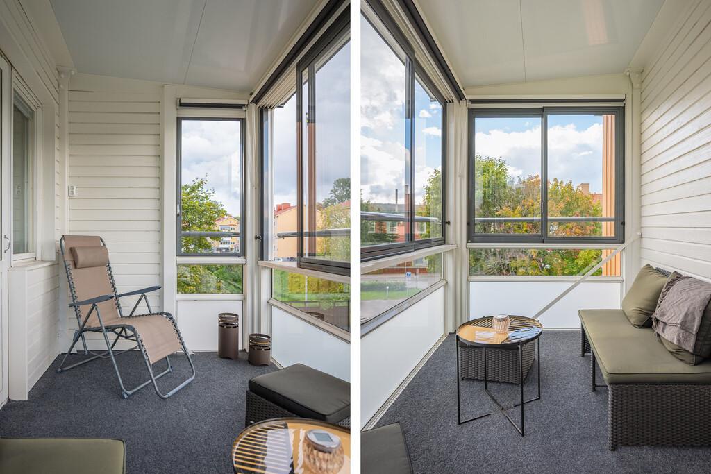 Trivsam tvåa med nyrenoverat badrum samt ny inglasad och utbyggd balkong bild 2